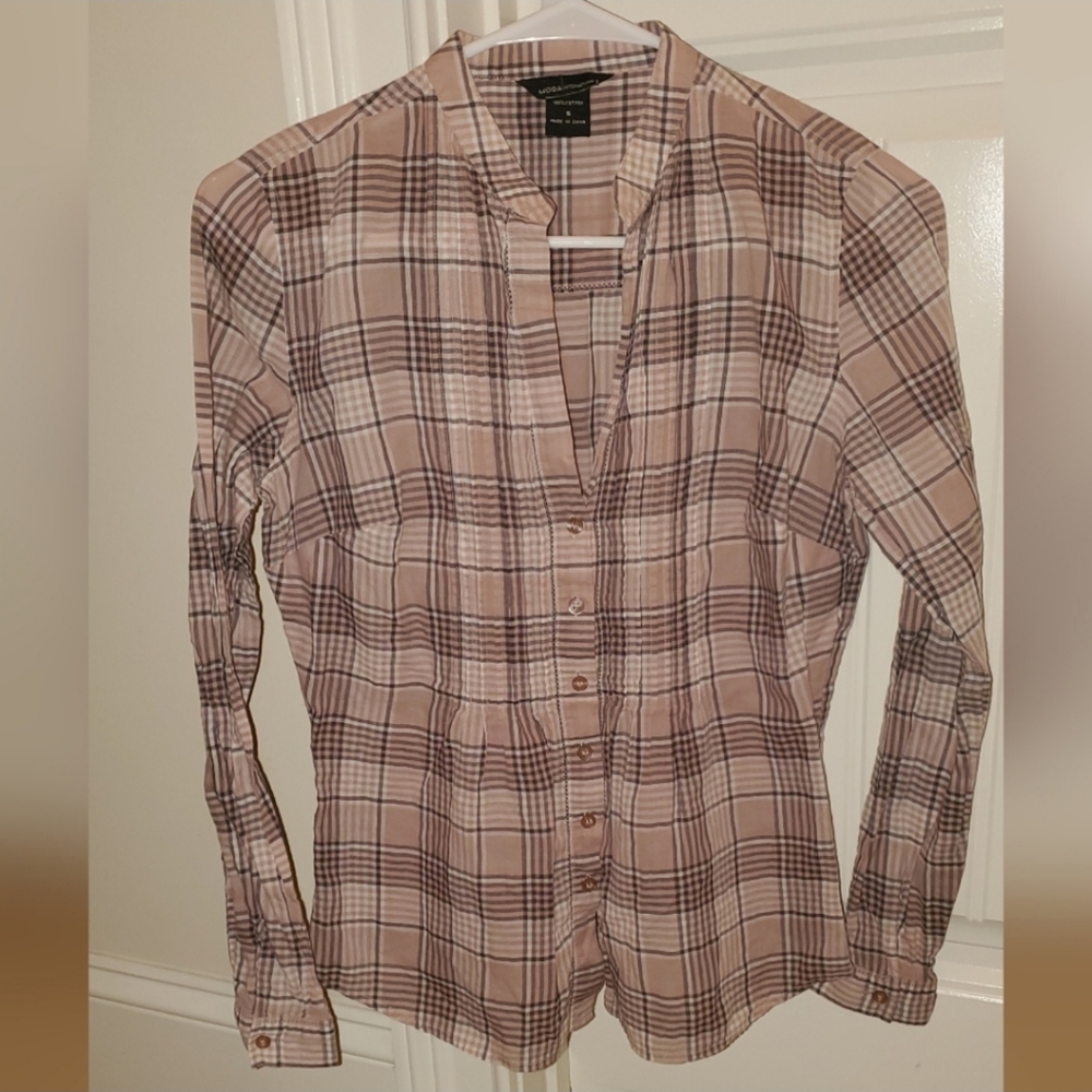 MODA INTERNATIONAL 100% COTTON BUTTON DOWN SHIRT SIZE SMALL